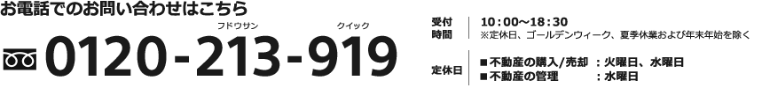 お電話でのお問い合わせはこちら　0120-213-19