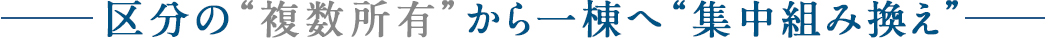 区分の“複数所有”から一棟へ“集中組み換え”