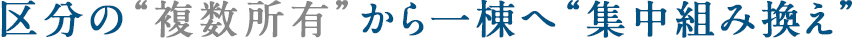 区分の“複数所有”から一棟へ“集中組み換え”